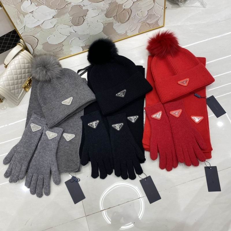 Prada Scarf Hat Gloves hm09